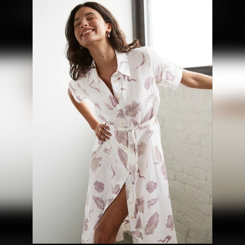 Wilfred Aritzia Eleta Linen Shirt Dress - Medium